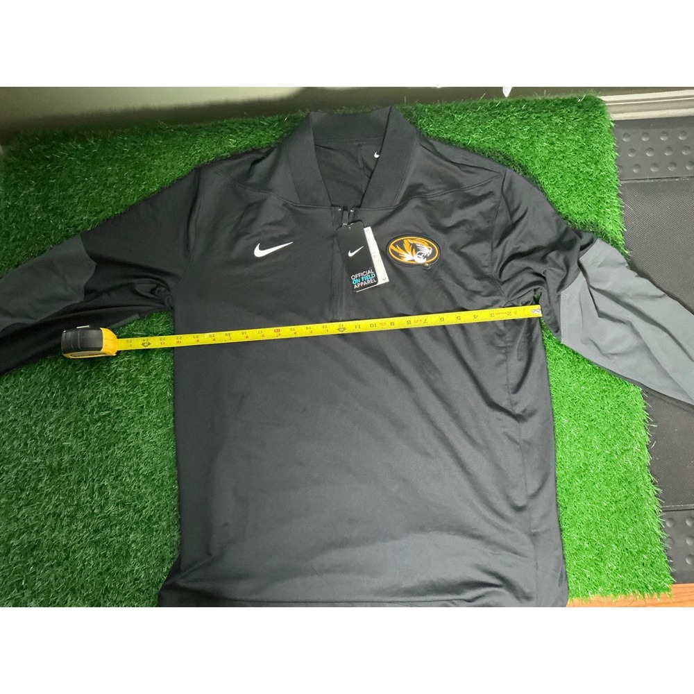 Nike Missouri Tigers Mizzou Dri-FIT Quarter Zip Pullover Mens XL Black Grey NWT